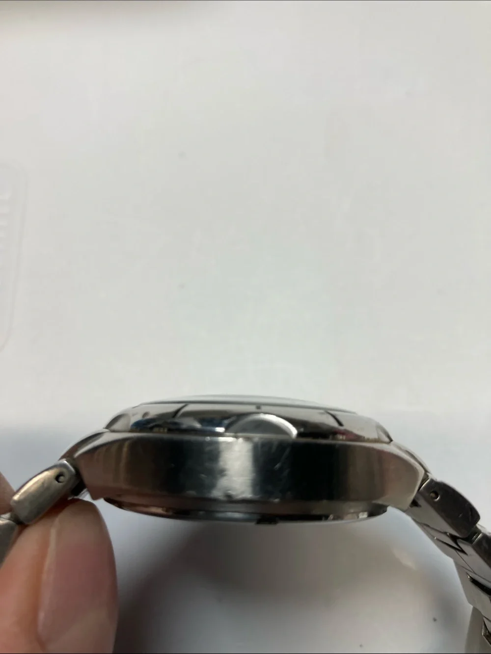Fossil AM-3535 Kaleido blue and red dial change, stainless, new batteries, tin
